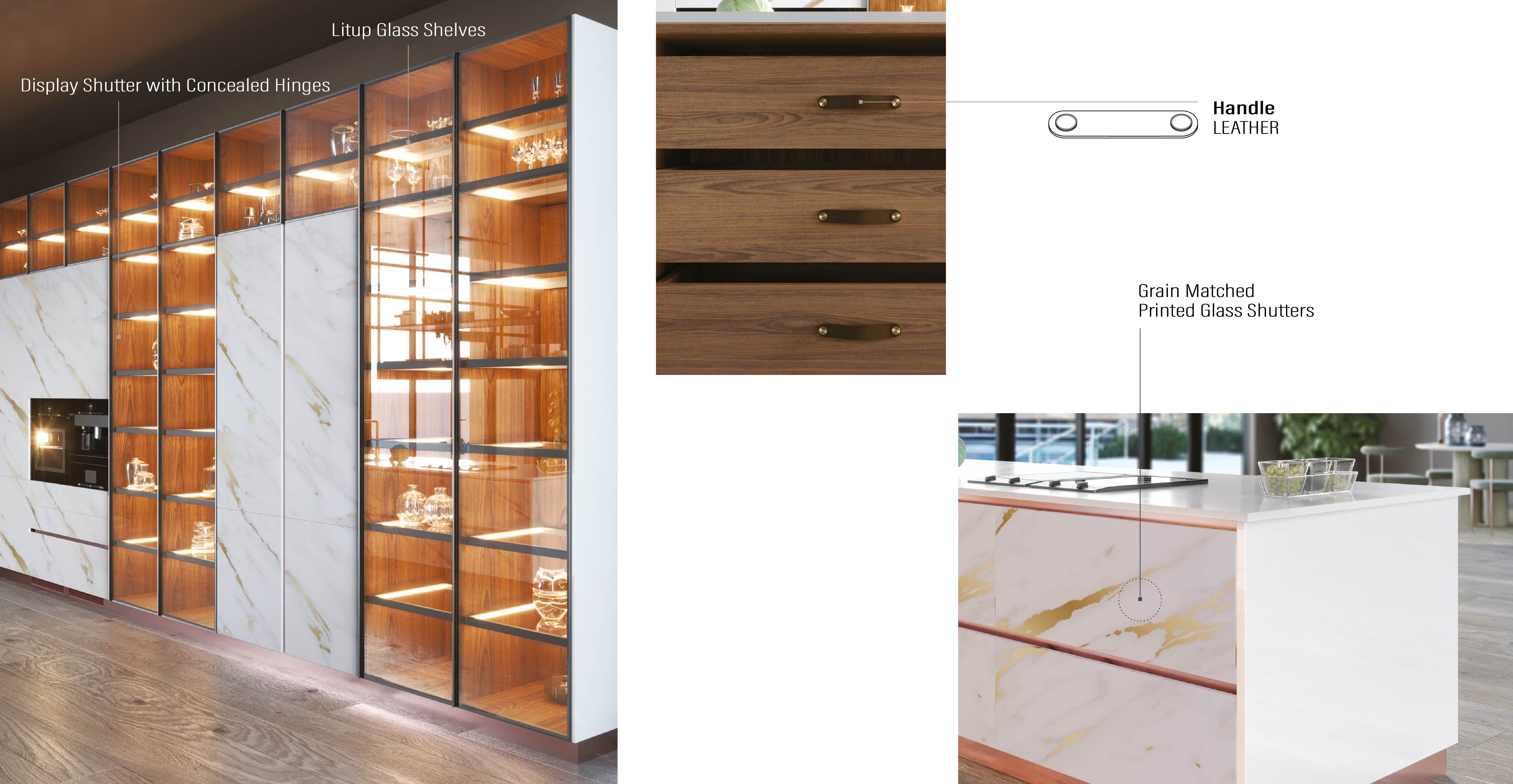 Aristo Luxe Cristal: Modern Glass & Marble Modular Design