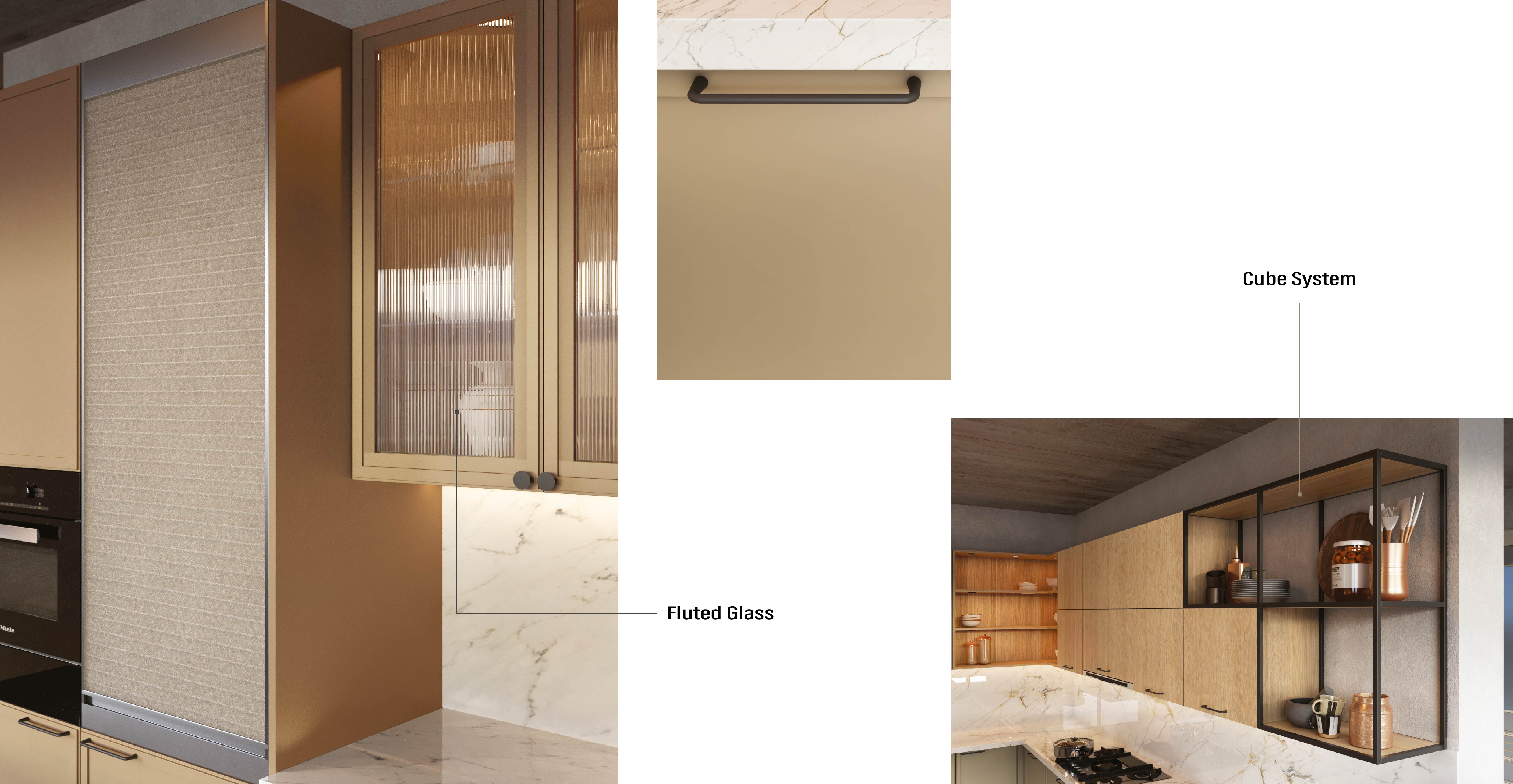 Iris Modern Classical Kitchen | Warm Wood & Latte Modular Design